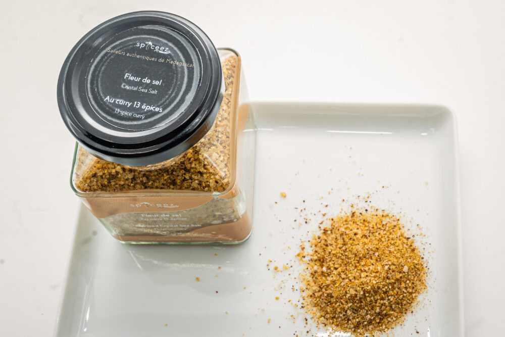 fleur de sel au curry 13 épices de Spyceez bonne qualité vue de dessus