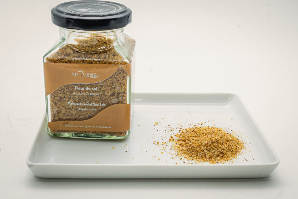 fleur de sel au curry 13 épices de Spyceez bonne qualité vue de face